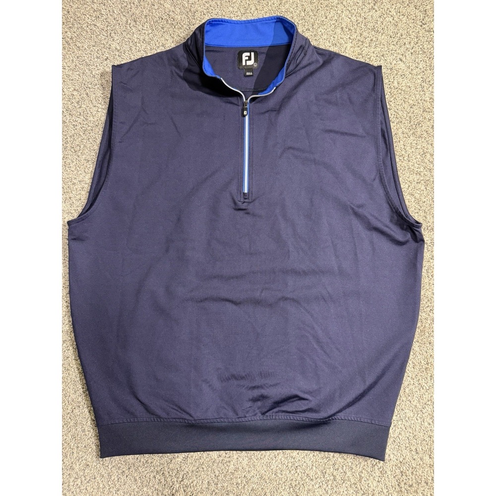 Footjoy FJ 1/4 Zip Golf Vest Navy Blue Men's Size Large